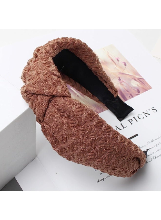 ChicAbode 3PK الأسود عقدة Headbands للنساء العصابات الشعر واسعة الدانتيل البني عدم الانزلاق موضة الشعر هوب الصلبة هيرباند للفتيات إكسسوارات الشعر - Image 3